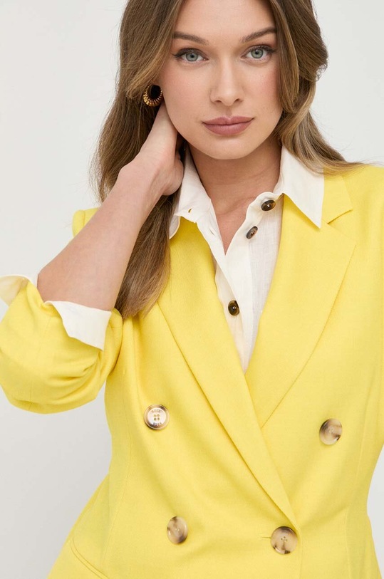 Μάλλινο μπουφάν BOSS κίτρινο 50483335