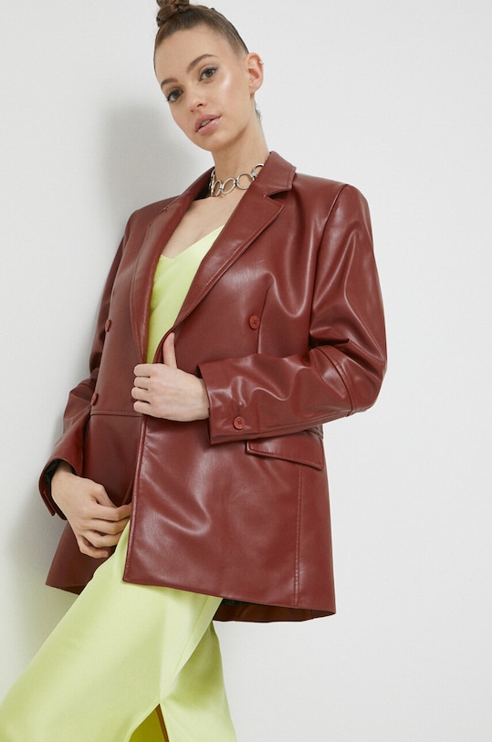 HUGO marynarka imitacja skóry brązowy 50482538