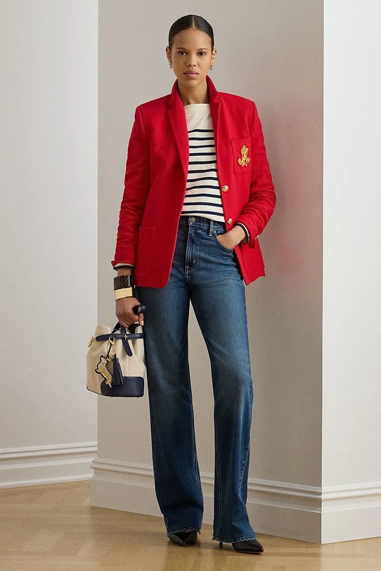 Odzież Lauren Ralph Lauren marynarka 200797305 czerwony