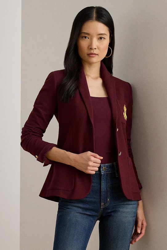 Lauren Ralph Lauren marynarka tkanina bordowy 200797305