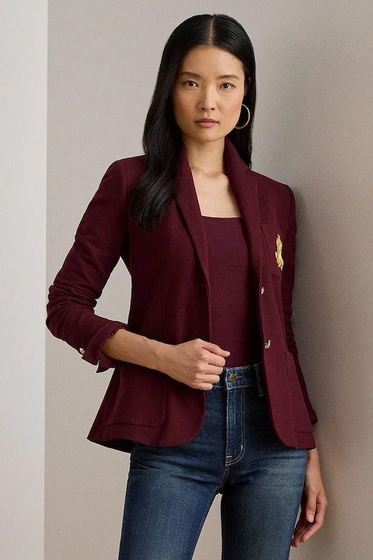 Lauren Ralph Lauren marynarka tkanina bordowy 200797305