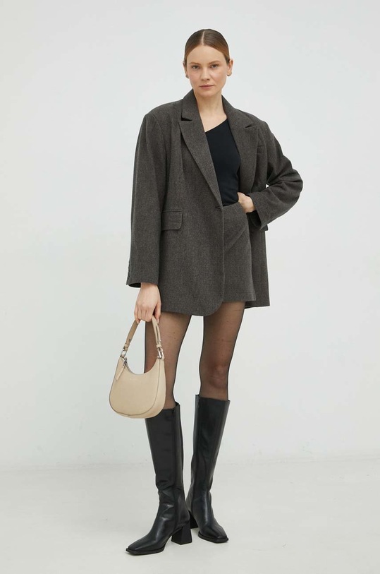 Μπλέιζερ με μίγμα μαλλιού Herskind 4603911 καφέ SS23