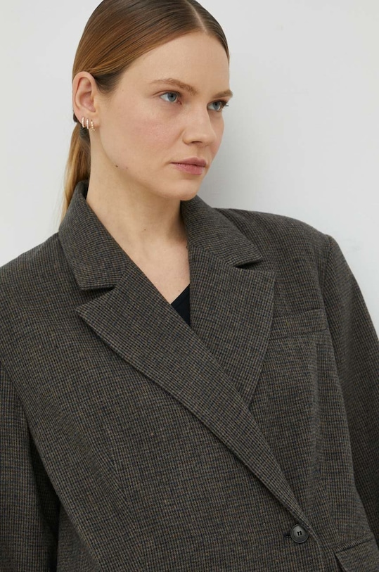 Μπλέιζερ με μίγμα μαλλιού Herskind καφέ 4603911