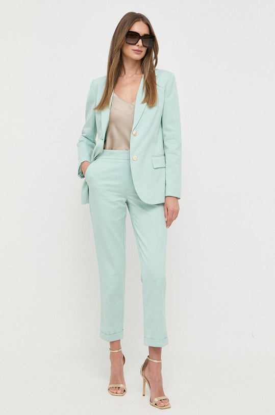 Twinset marynarka z domieszką lnu 231TP2540 zielony SS23