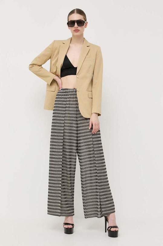 Twinset marynarka z domieszką lnu 231TP2540 beżowy SS23