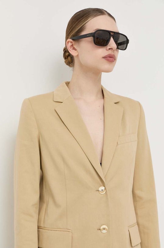Twinset marynarka z domieszką lnu beżowy 231TP2540