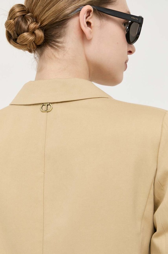 Пиджак с примесью льна Twinset 231TP2540 бежевый