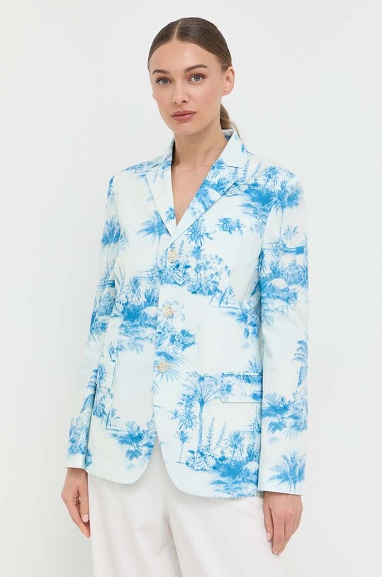 Бавовняний піджак Red Valentino блакитний 2R0CEC456SE