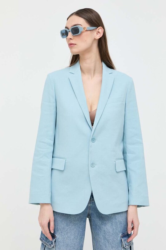 Lanen suknjič Red Valentino Brez podloge modra 2R0CED406EL