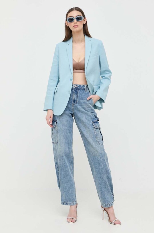 Lanen suknjič Red Valentino 2R0CED406EL modra SS23