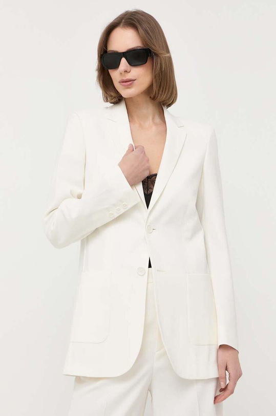 Red Valentino marynarka z domieszką wełny tkanina beżowy 2R3CEA65WBP