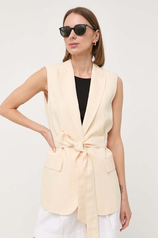 Blazer με μείγμα λινών Twinset μπεζ 231TT2772