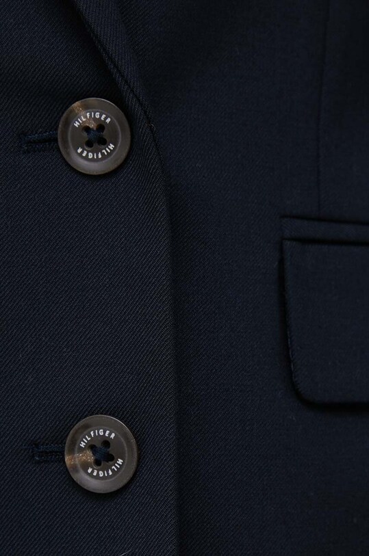 Μπλέιζερ με μίγμα μαλλιού Tommy Hilfiger WW0WW38980.PPXY μαύρο