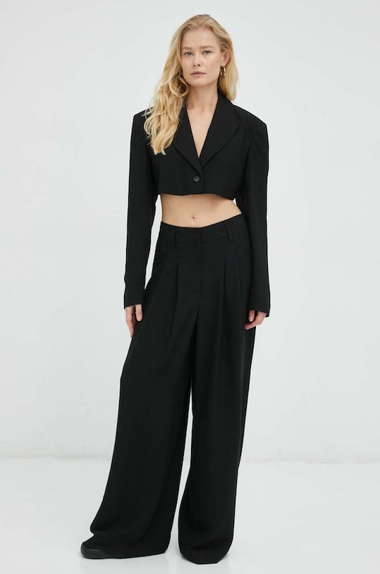 Sako s dodatkom lana Herskind Loreen 4757840 crna SS23