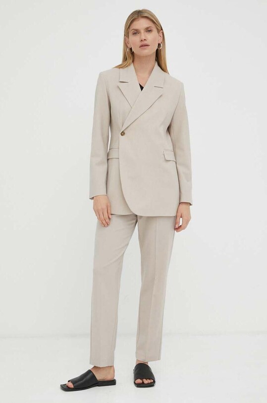 Сако с вълна Herskind Lilith Blazer с вълна бежов 4755878