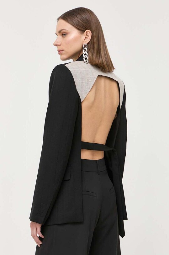Шерстяной пиджак Victoria Beckham чёрный 1223WJK004765A