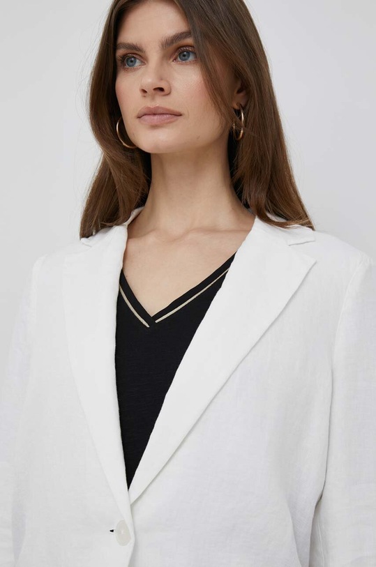 Tommy Hilfiger marynarka lniana biały WW0WW37774.PPYX