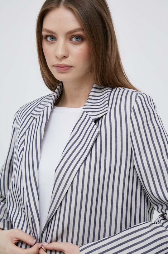 Blazer με μείγμα λινών Tommy Hilfiger σκούρο μπλε WW0WW38180.PPYX