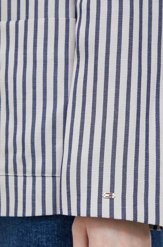 Blazer με μείγμα λινών Tommy Hilfiger WW0WW38180.PPYX σκούρο μπλε