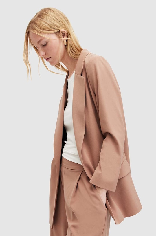 AllSaints marynarka WT017Y brązowy SS24