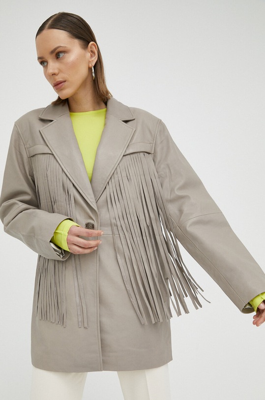 Одяг Шкіряна куртка Gestuz AvivaGZ Frill 10906967 сірий