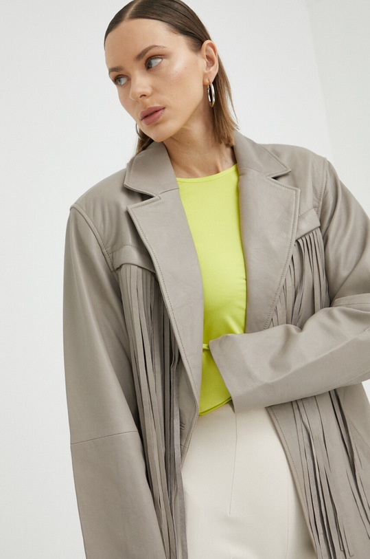 Шкіряна куртка Gestuz AvivaGZ Frill 10906967 сірий