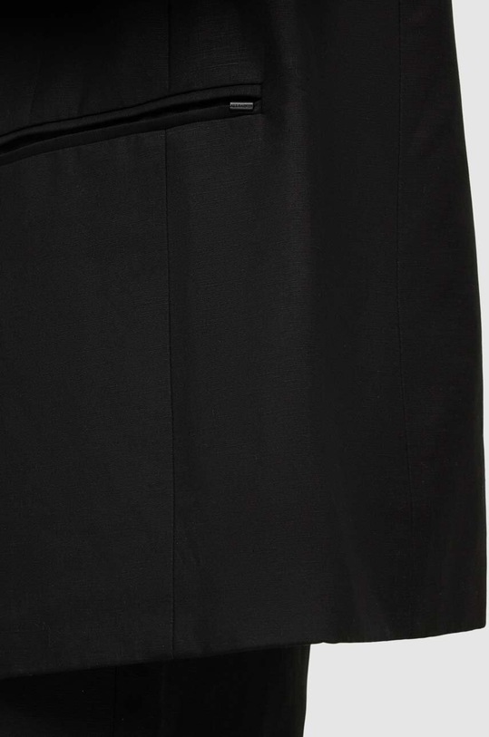 AllSaints marynarka z domieszką lnu PETRA BLAZER czarny WT003Y