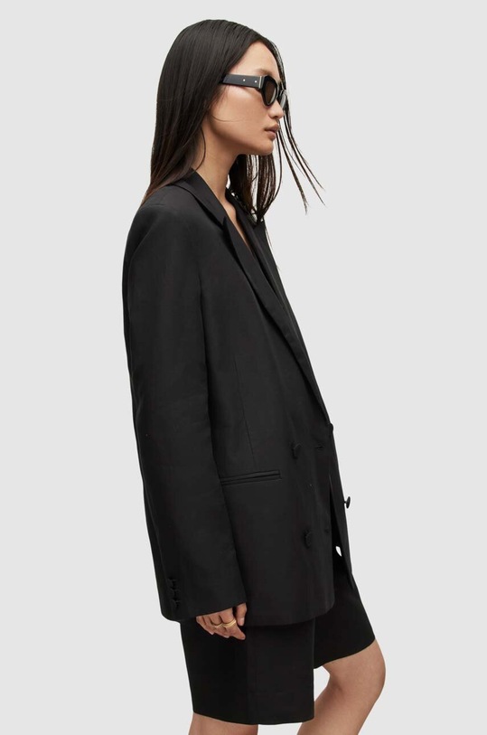 AllSaints marynarka z domieszką lnu PETRA BLAZER WT003Y