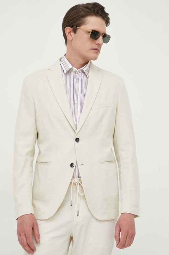 Sisley marynarka bawełniana 218XSW010.0L8 beżowy SS23