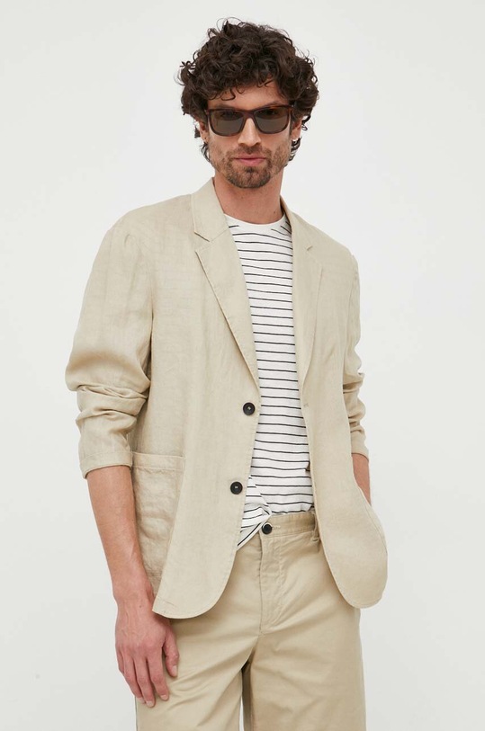 Sisley giacca in lino beige 2AGHSW00Z.39A