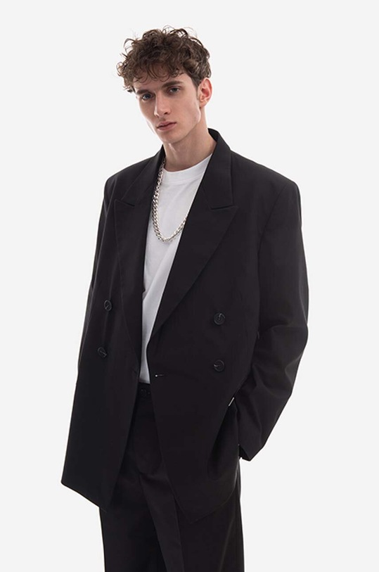 Han Kjøbenhavn wool blend jacket Boxy Suit Blazer with lining black M.131133