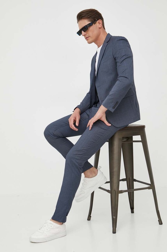 Lindbergh garnitur tkanina granatowy 30.61002C.BLUE.CHECK