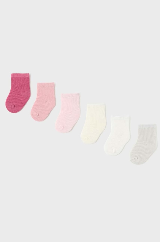 Κάλτσες μωρού Mayoral Newborn 6-pack ψηλές κάλτσες ροζ 9587.1C.NEWBORN