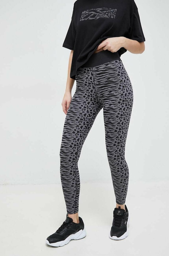 Sportovní legíny Reebok Modern Safari pletenina černá HT2382