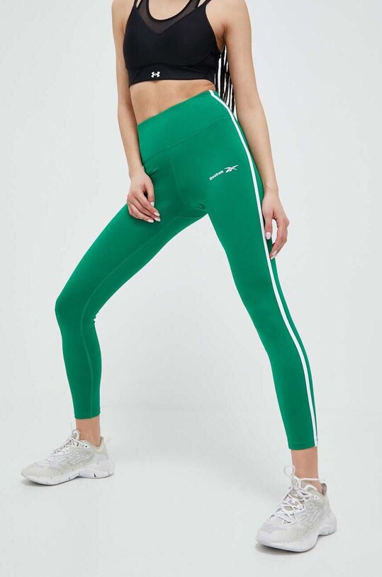 Reebok legginsy treningowe Reebok Identity Energy z elastanem zielony HT6271