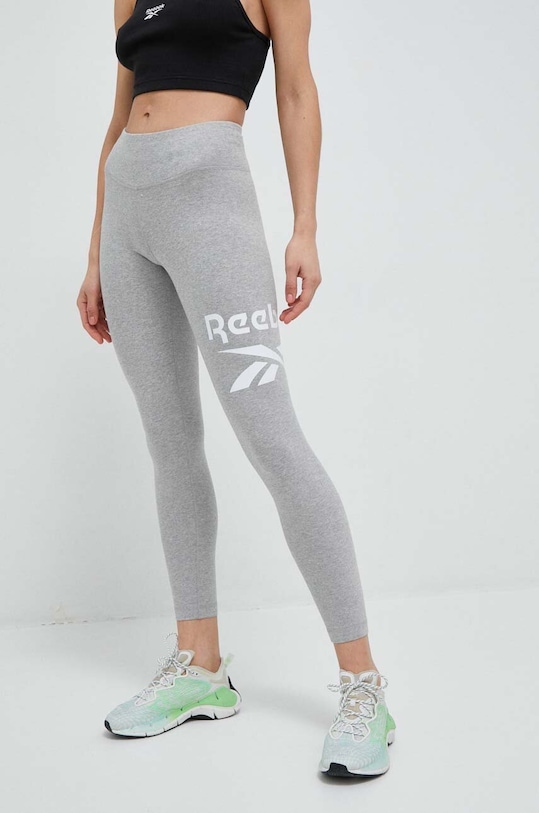 Reebok leggings sovrastampa grigio HT6195