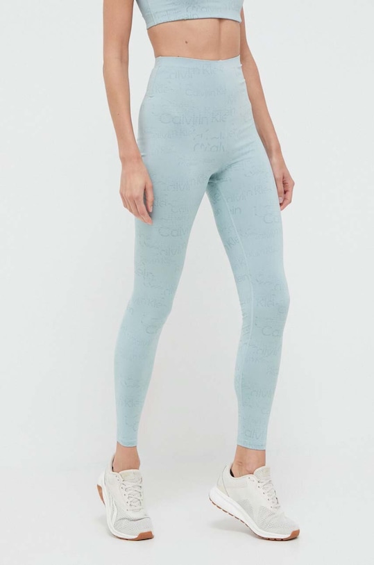 Calvin Klein Performance legginsy treningowe Essentials wzorzyste niebieski 00GWS3L608