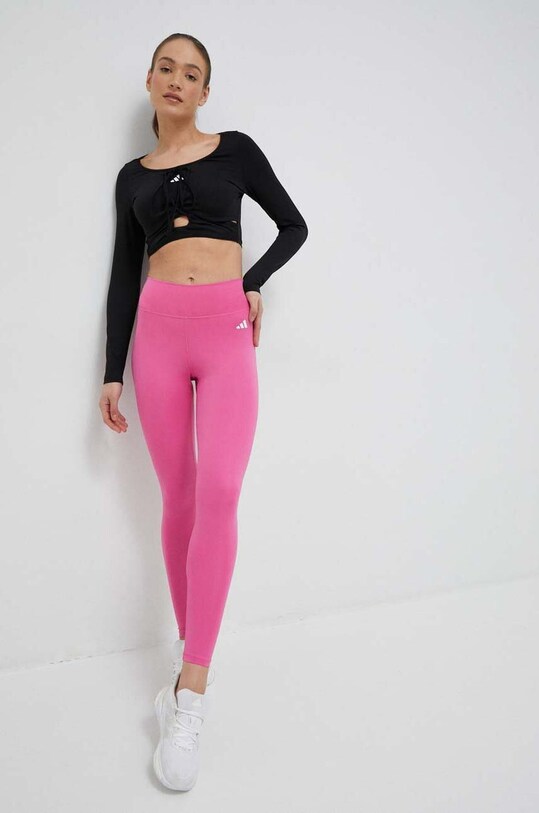 adidas Performance leggins de antrenament Training Essentials tricotaj roz HR5445