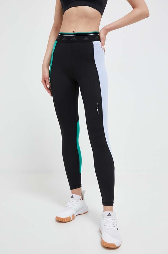 adidas Performance leggins de antrenament Techfit Colorblock tricotaj negru HS3327