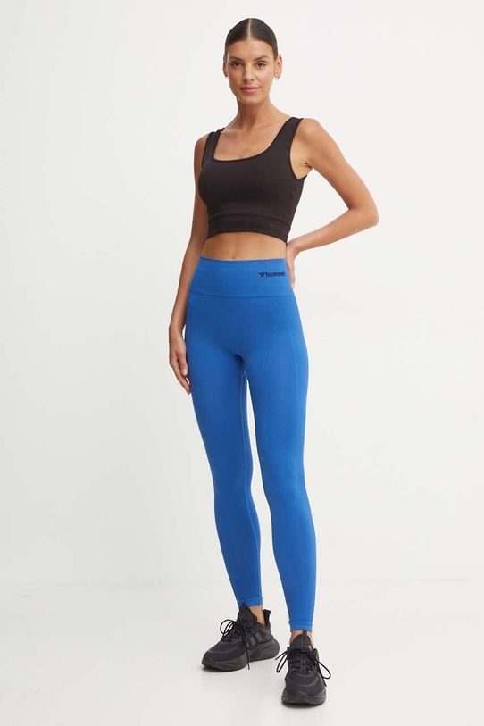 Hummel legginsy treningowe Tif z elastanem niebieski 210492