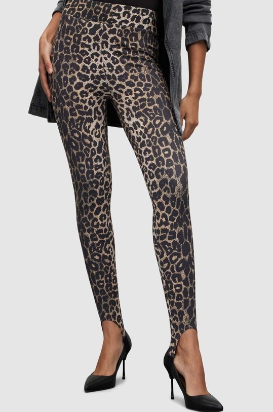 AllSaints legginsy LEPPO STIRUP LEGGING WP030Y brązowy SS23