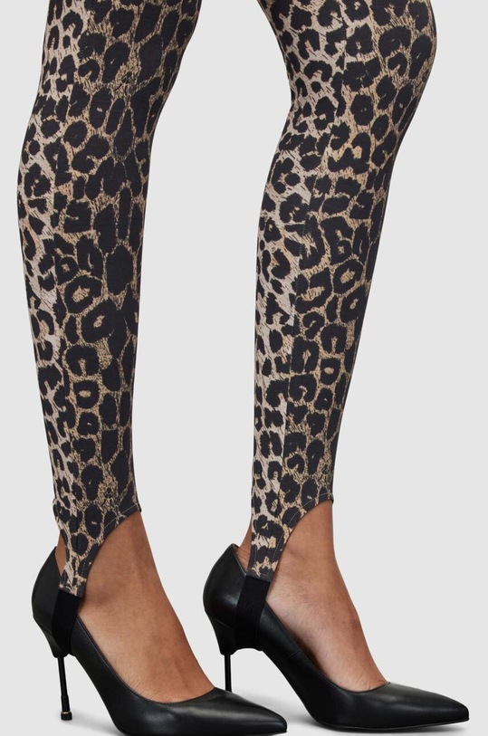 AllSaints legginsy LEPPO STIRUP LEGGING brązowy WP030Y