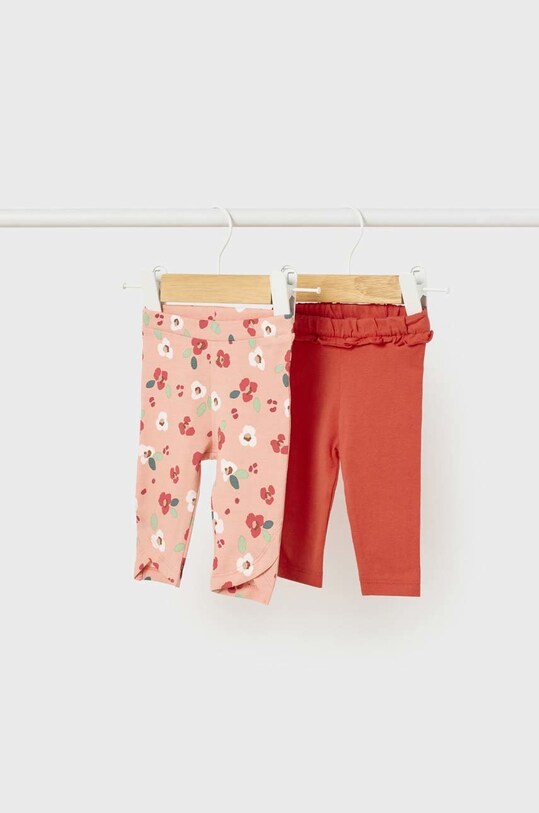 Mayoral Newborn legginsy niemowlęce 2-pack wzorzyste czerwony 1761.2V.NEWBORN