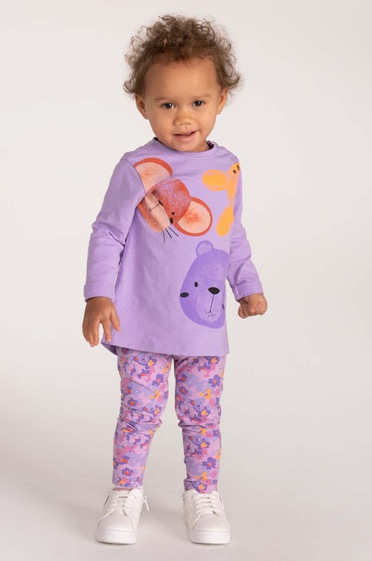 Coccodrillo legginsy niemowlęce WC3122102RPN różowy