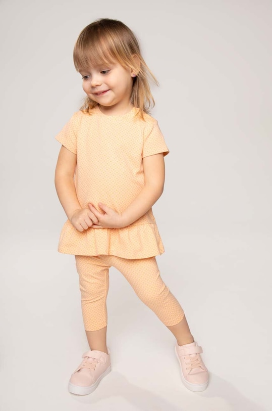 Coccodrillo legginsy niemowlęce wzorzyste pomarańczowy WC3122302HGN
