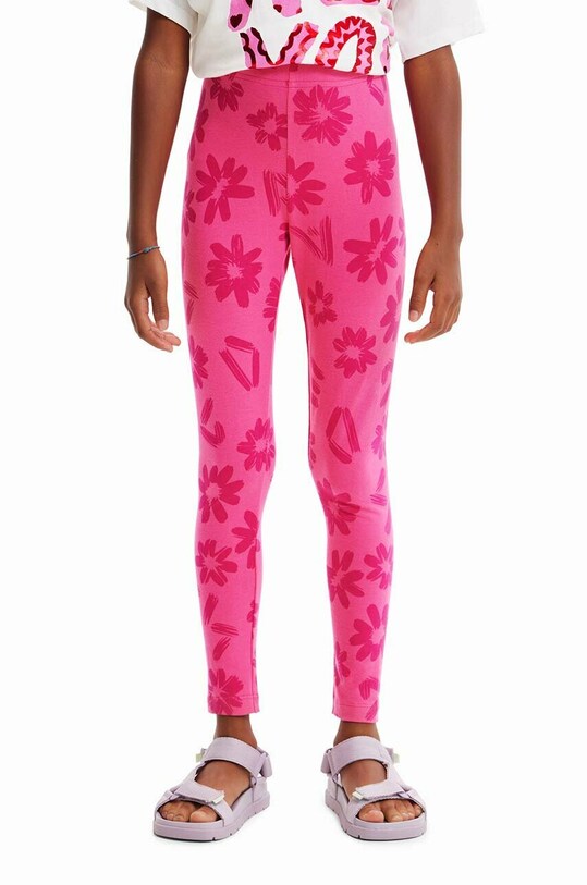 Desigual legginsy dziecięce wzorzyste różowy 23SGKK01