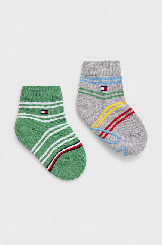 Tommy Hilfiger skarpetki dziecięce 2-pack skarpetki krótkie zielony 701222671