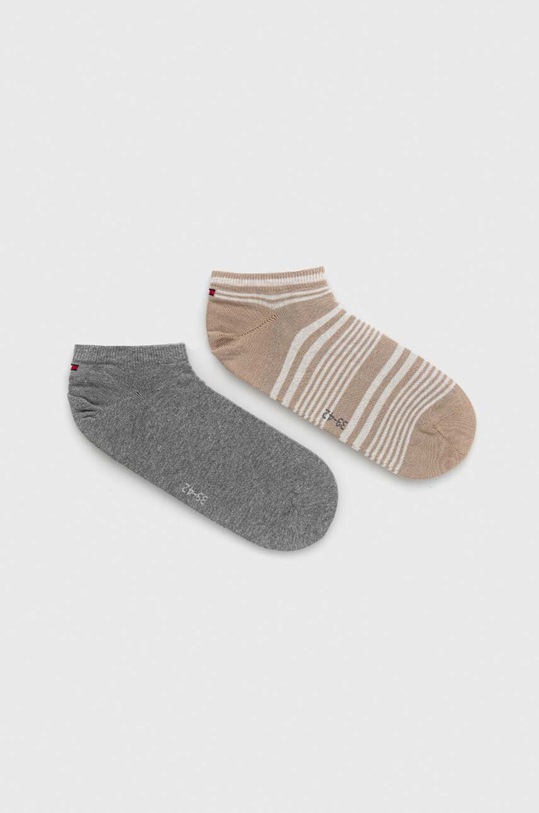 Tommy Hilfiger skarpetki 2-pack skarpetki krótkie beżowy 701222637