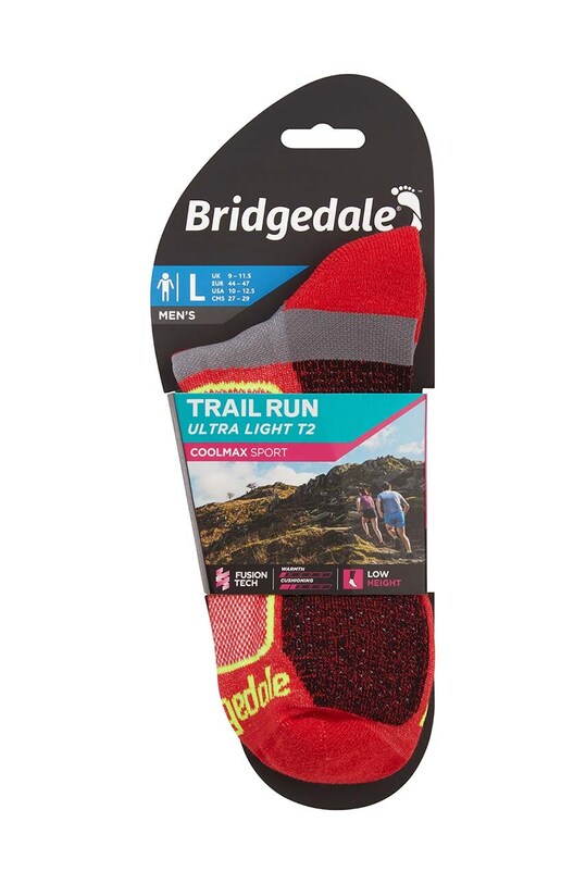 Îmbrăcăminte Bridgedale șosete Ultralight T2 Coolmax Low 710256 rosu