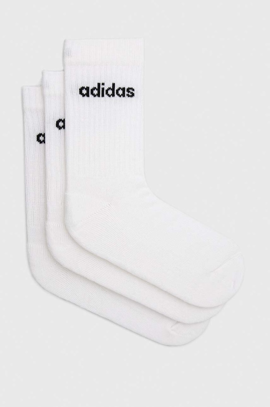 Κάλτσες adidas 3-pack 3-pack ψηλές κάλτσες λευκό HT3455